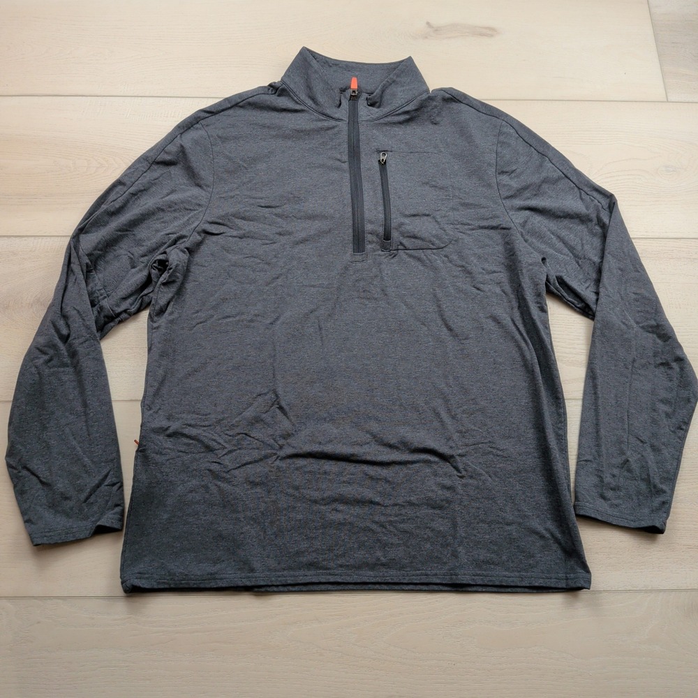 Bluffworks Blaze Athletic Pullover Mens Large Gray Quarter Zip BL-BW800